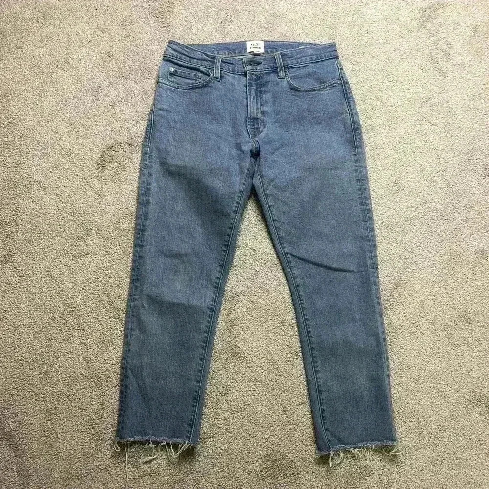 Flint And Tinder Jeans Sz 28 Slim Fit Straight Leg Blue Frayed Hem